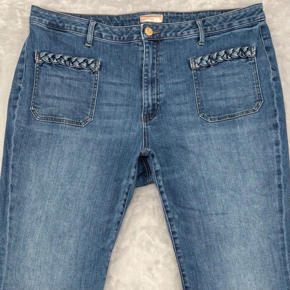 Kut from the Kloth Jeans Women 20W (41x27) Blue Ana High Rise Flare Braided Boho